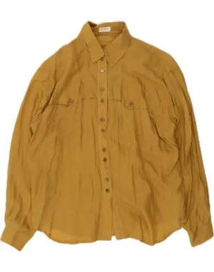 Pure Cotton Anti Pill Technology YORN Womens Shirt EU 44 XL Yellow Silk