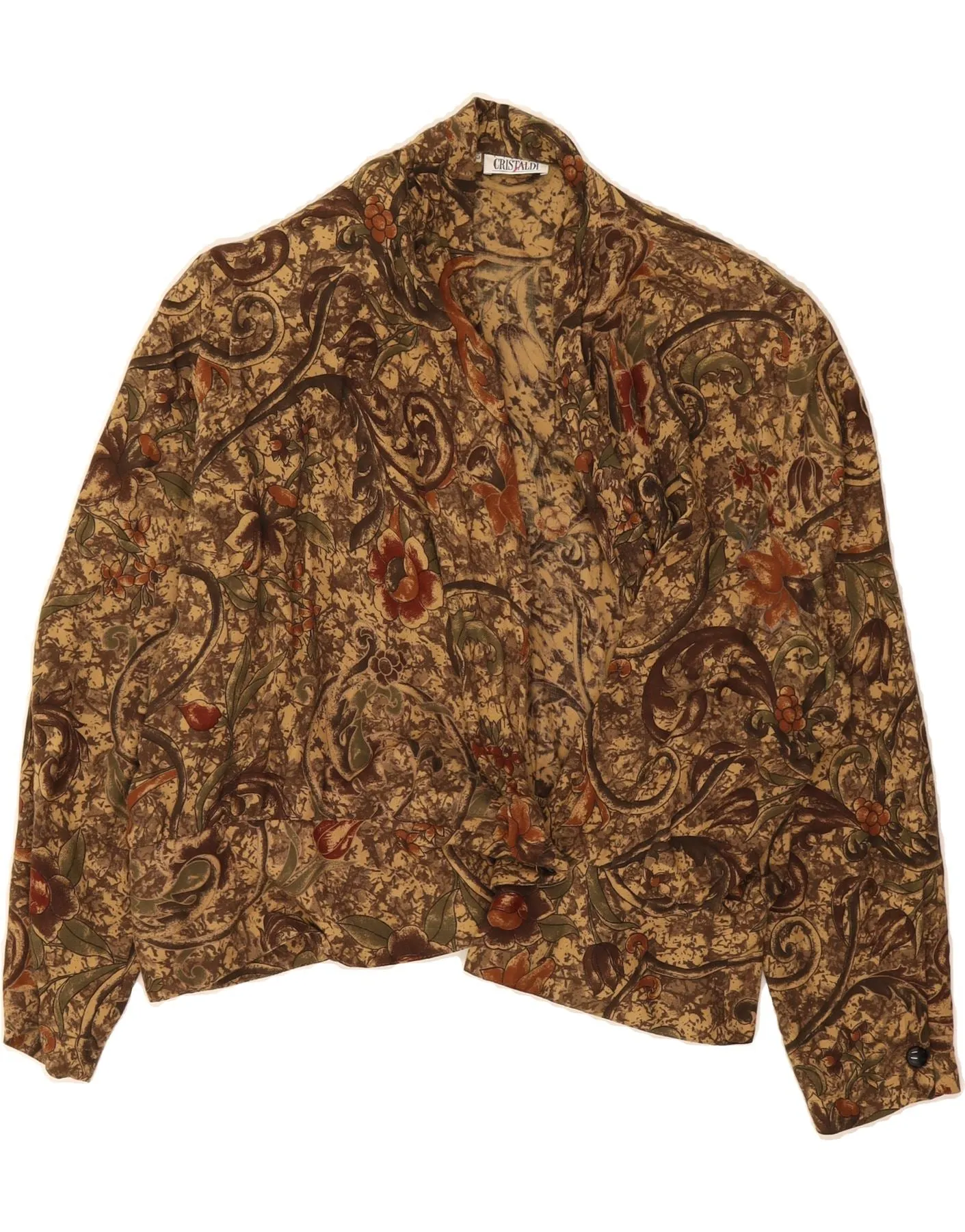Travel Friendly CRISTALDI Womens Shirt Blouse IT 55 3XL Brown Paisley