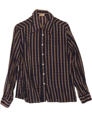 Advanced Moisture Management Fade Resistant Formula PLAY Womens Shirt UK 14 Medium Navy Blue Striped Modal