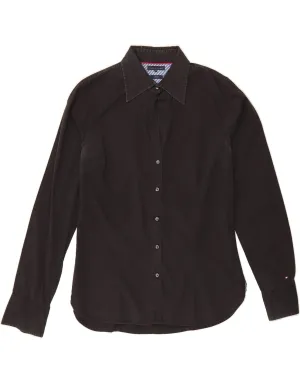TOMMY HILFIGER Womens Shirt US 10 Large Black Cotton Moisture wicking Effortless Style