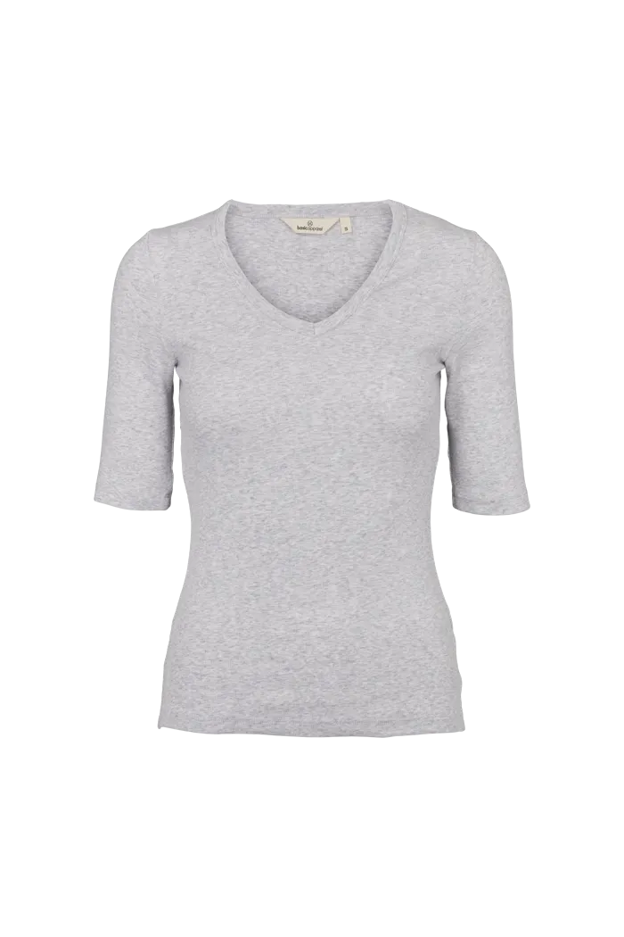 Cool and casual Ludmilla V-Neck - Light Grey Mel.