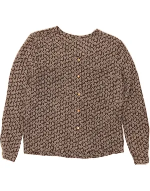 Winter Layering VINTAGE Womens Shirt Blouse UK 14 Medium Brown Paisley
