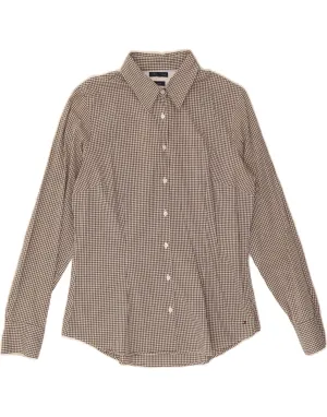 Layering Essential Midweight Textile TOMMY HILFIGER Womens Shirt US 12 Large Brown Gingham