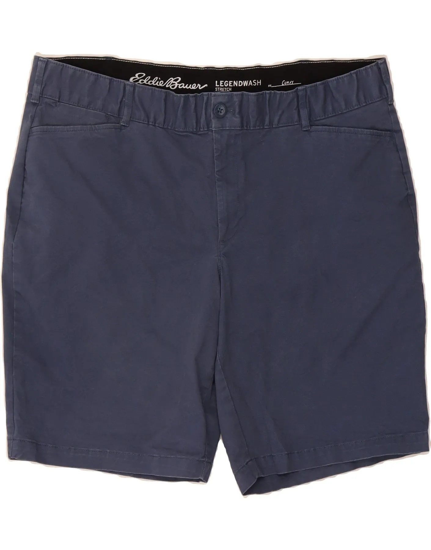 EDDIE BAUER Womens Curvy Casual Shorts US 20 2XL W40 Blue Cotton Snag Resistant Fabric Youth fashion