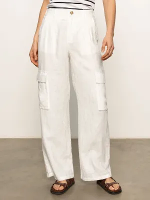 Hopper Semi High Rise Cargo Pant Bleached White Perfect Pair LightweightComfort