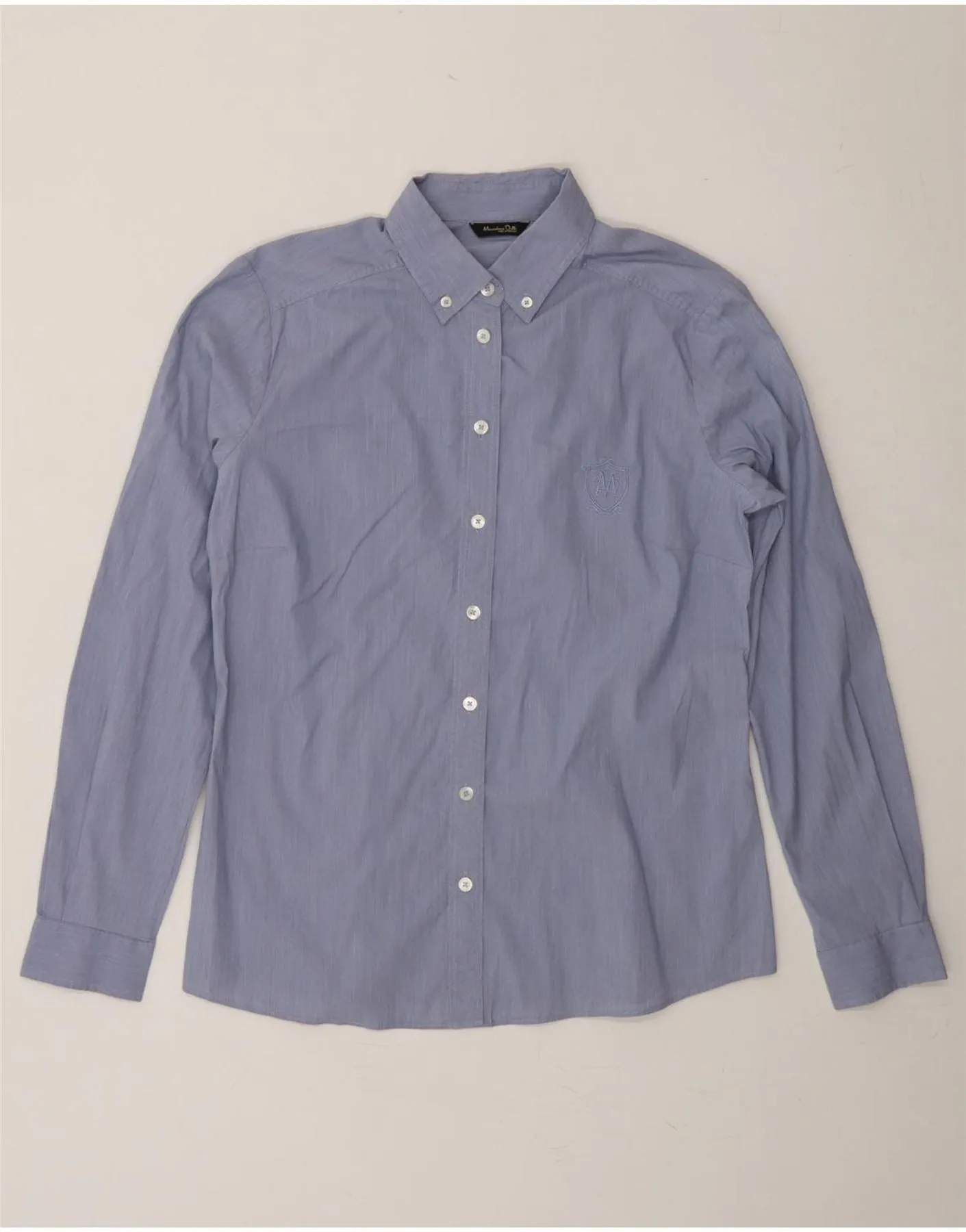 Winter Layering MASSIMO DUTTI Womens Shirt EU 42 Large Blue Pinstripe