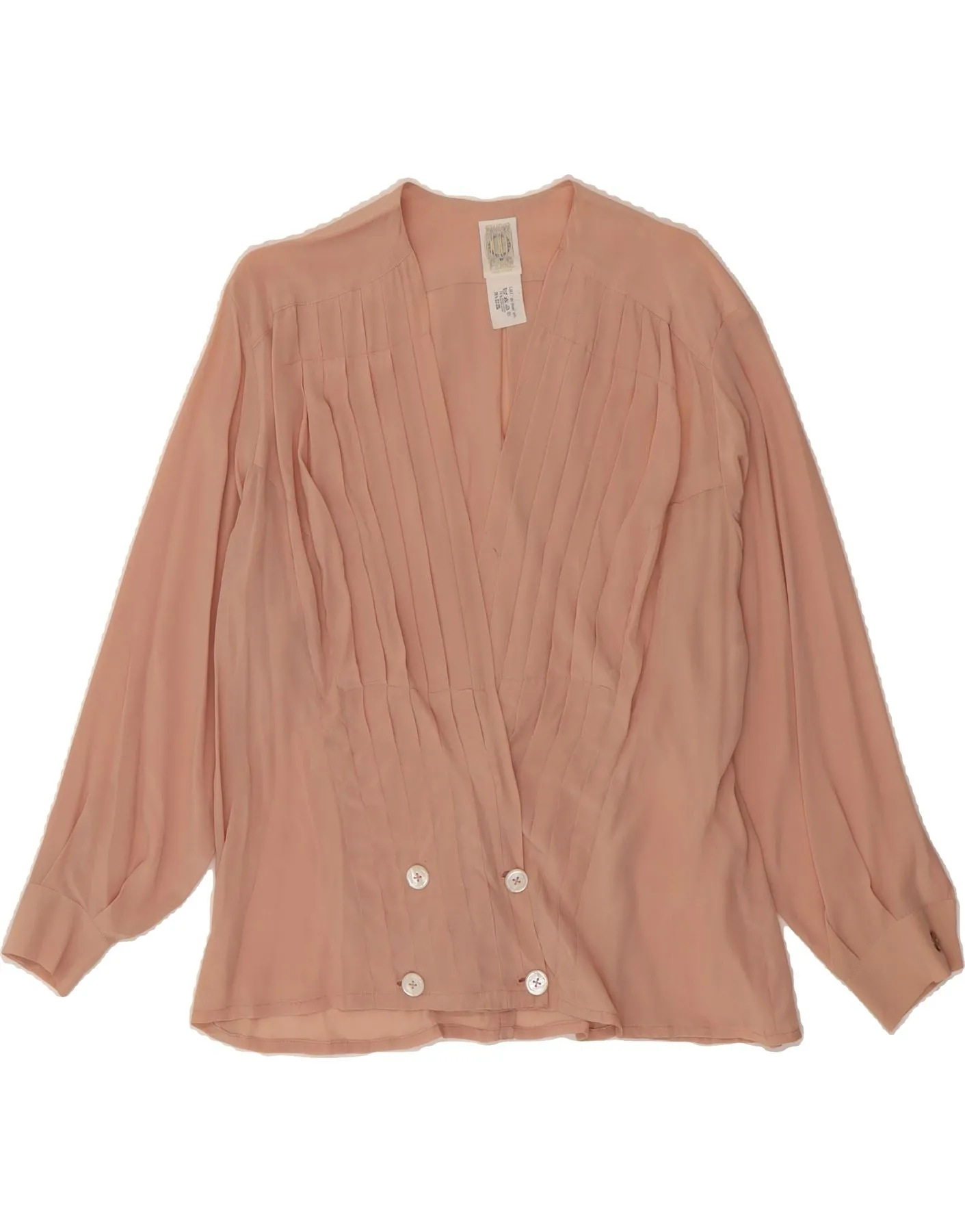 GIANFRANCO FERRE Womens Shirt Blouse UK 20 2XL Pink Acetate Fashion Forward Weekend Outfit