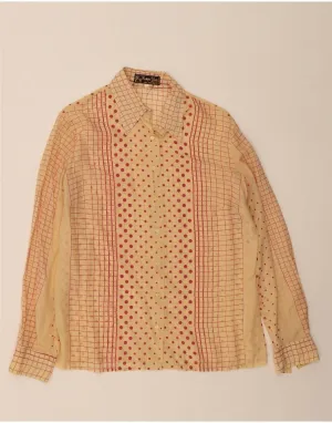 Hiking Gear VINTAGE Womens Shirt UK 16 Large Yellow Polka Dot