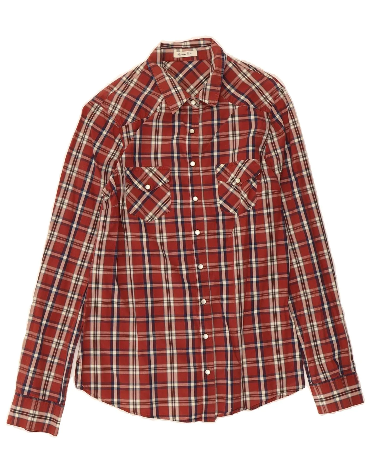 Seasonal Fashion Checkered Look MASSIMO DUTTI Womens Shirt EU 40 Medium Red Check