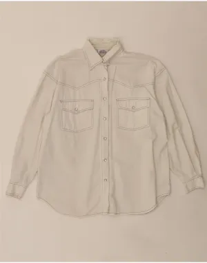 Neutral Toned Stitching ARIZONA Womens Denim Shirt UK 16 Large White