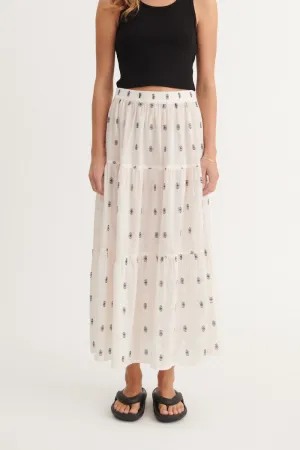 Resort Vacation Ada Skirt - whisper white / Sky captain
