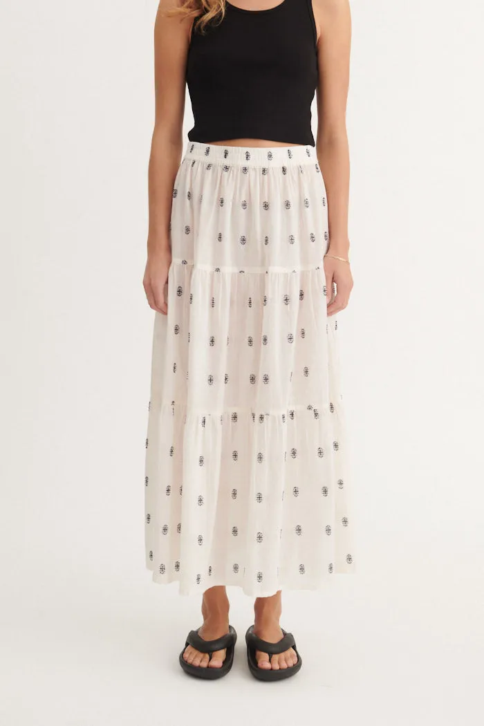 Daily Fashion Soft Tones Ada Skirt - whisper white / Sky captain