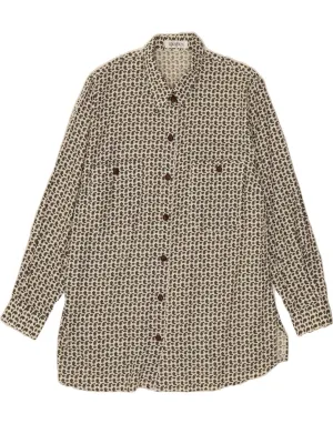 TENDENZA Womens Shirt EU 44 XL White Paisley Cotton UV Protective Fabric