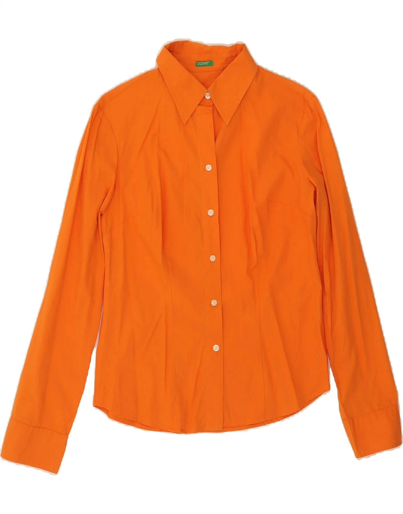 BENETTON Womens Shirt UK 12 Medium Orange Spring Break