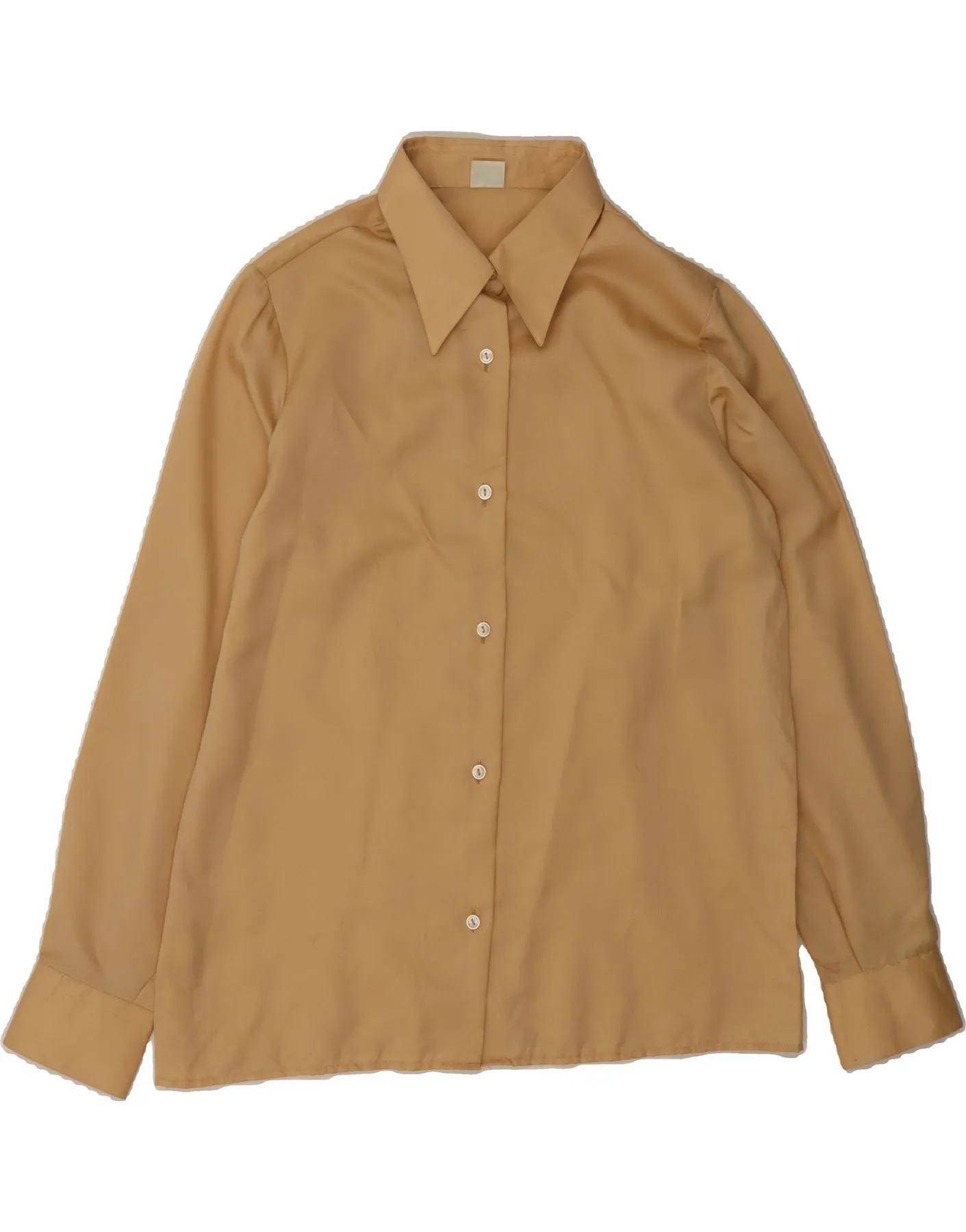 UV Protective Fabric VINTAGE Womens Shirt Blouse UK 16 Large Yellow Polyester