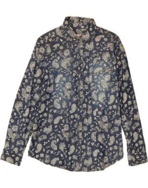 Athleisure Wear JOHN BANER Womens Shirt UK 14 Large  Blue Paisley