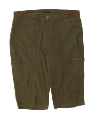 LEE Womens Relaxed Fit Cargo Shorts US 16 2XL W38  Green Cotton Polished Look slim cut