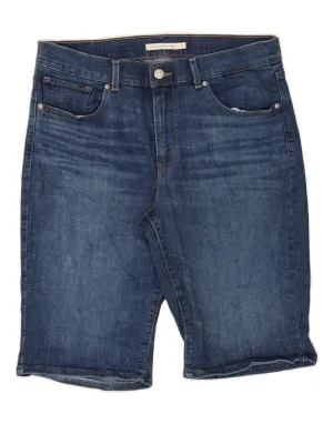 LEVI'S Womens Classic Bermuda Denim Shorts W31 Medium Navy Blue Cotton Eco Friendly Production