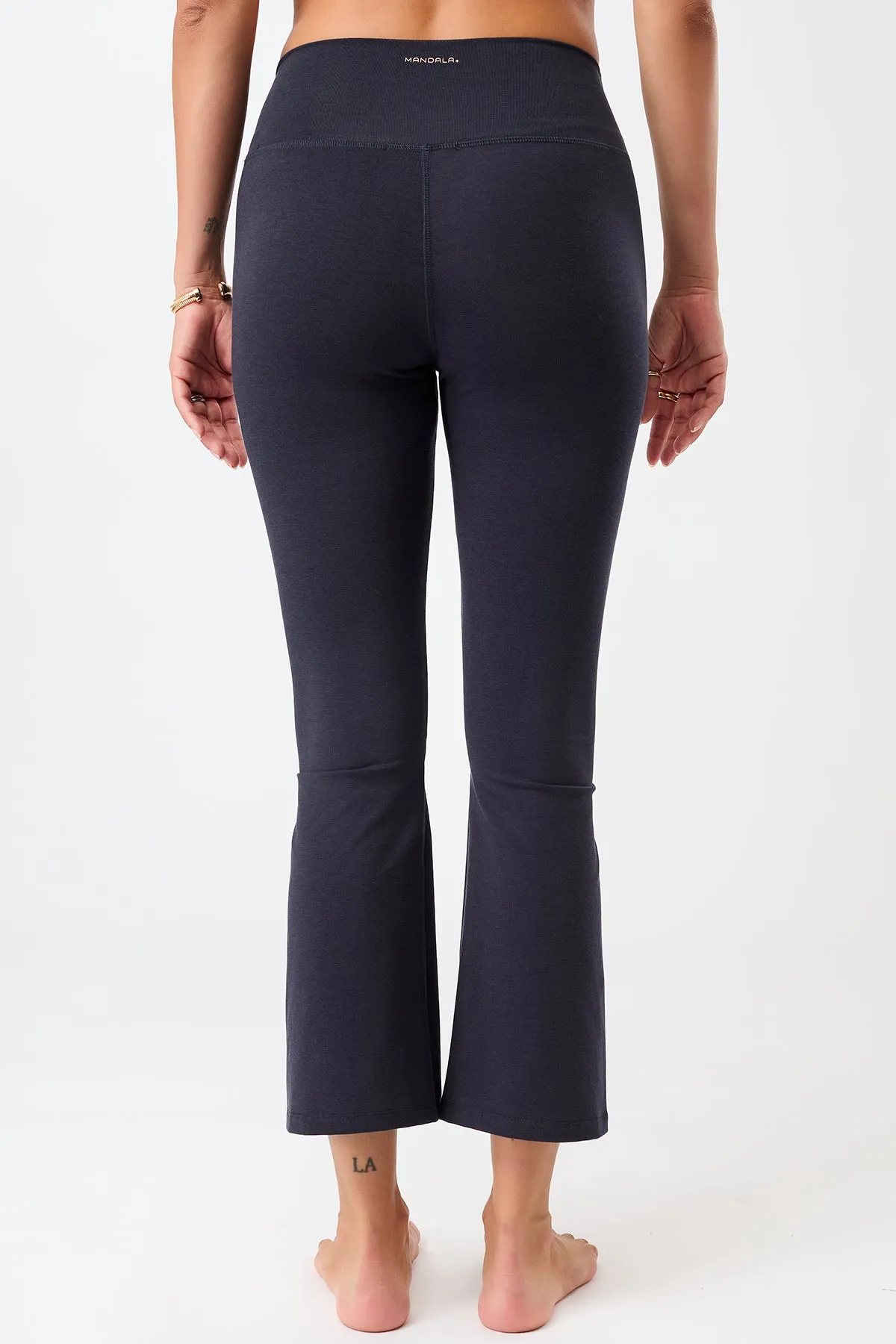 Cropped Flared Pants - Night Sky Seamless Design Holiday Outfit