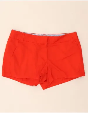 J. CREW Womens Broken In Hot Pants US 8 Medium W30  Red Cotton Roll-Up Sleeve