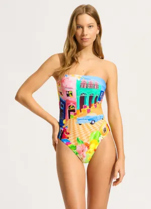 Cuba DD Bandeau One Piece - Turquoise Beach Wear