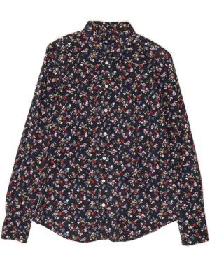 GANT Womens Shirt UK 10 Small Navy Blue Floral UV Protection