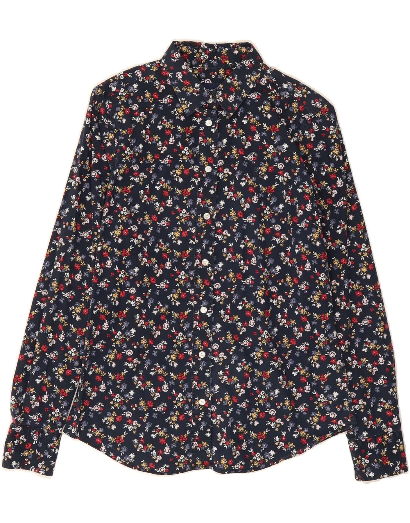 GANT Womens Shirt UK 10 Small Navy Blue Floral UV Protection