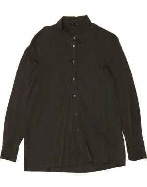 MASSIMO DUTTI Womens Shirt UK 14 Medium Grey Lyocell Corporate Wear slim fit