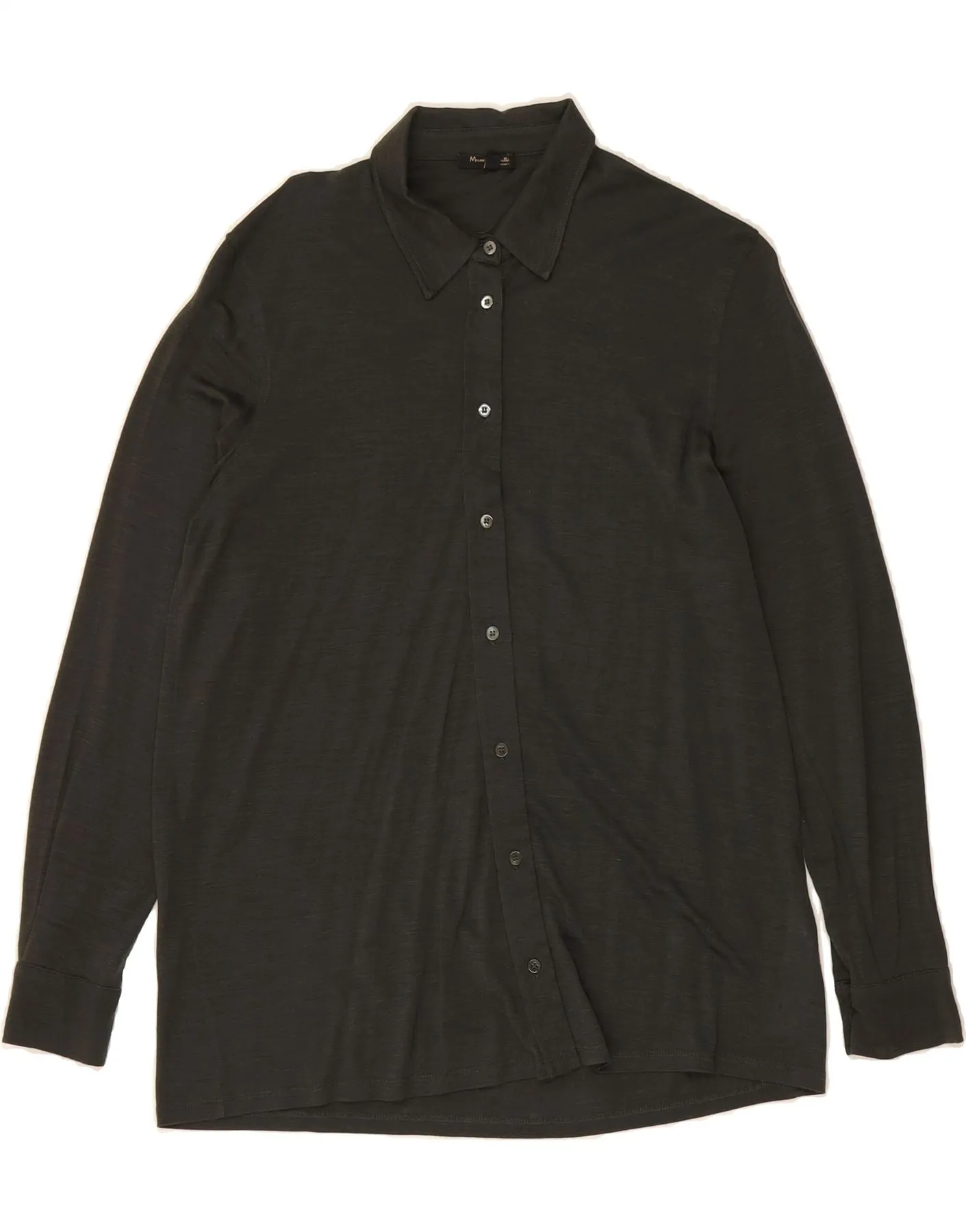 MASSIMO DUTTI Womens Shirt UK 14 Medium Grey Lyocell Corporate Wear slim fit