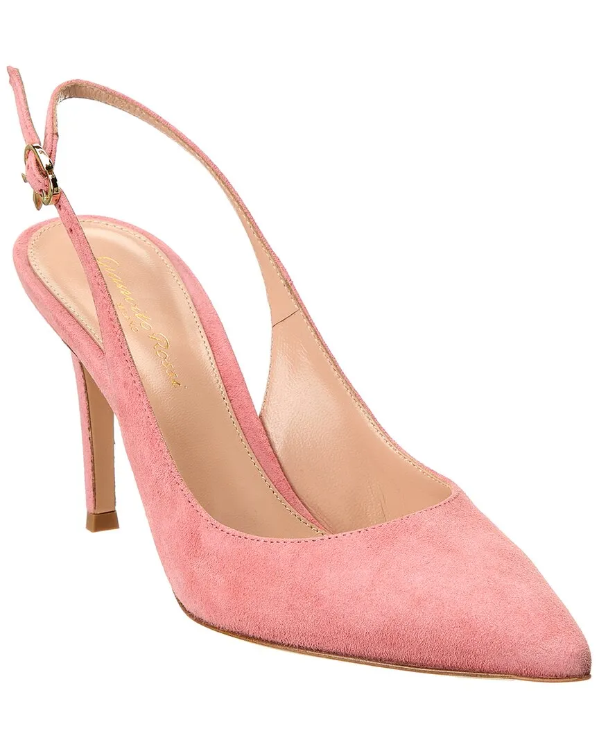 synthetic material Gianvito Rossi Ribbon Sling 85 Suede Pump