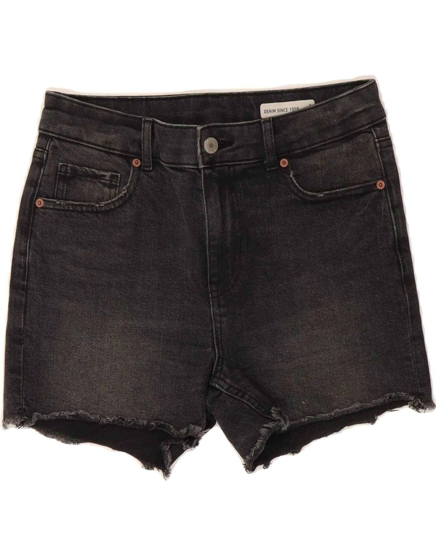 MARKS & SPENCER Womens Denim Shorts UK 8 Small W28 Black Cotton Mix-And-Match