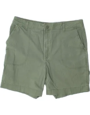 LEE Womens Regular Fit High Waist Chino Shorts US 16 2XL W34  Green Cotton Seamless Shoulder Construction Lakeside Relaxation