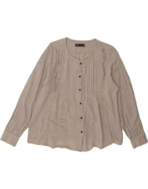 Fashionable Pick Trendy Look MARKS & SPENCER Womens Shirt Blouse UK 12 Medium Grey Herringbone
