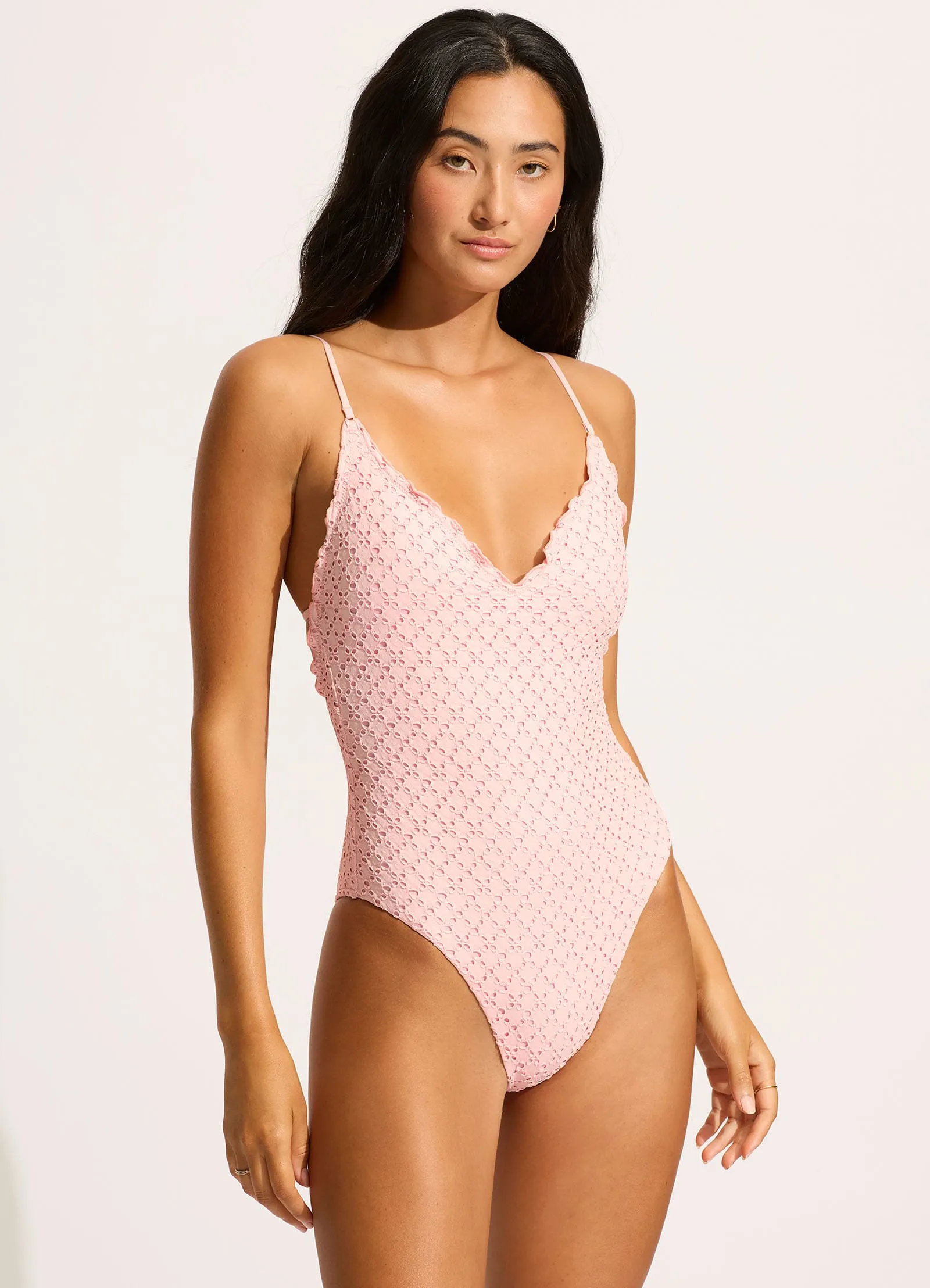 Party-Ready Daydreamer V Neck One Piece - Dusty Pink
