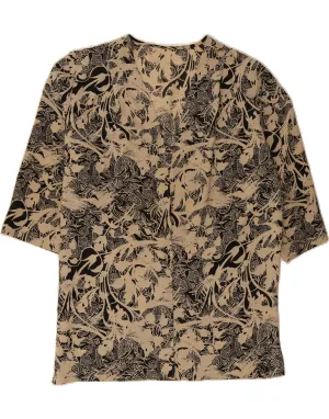 VINTAGE Womens Shirt Dress UK 20 2XL Beige Floral Polyester Polka Dot Versatile Look