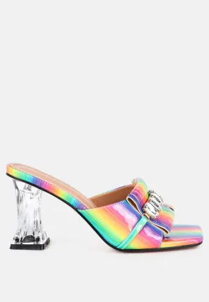 Mood Ready Dress Shoes deeba clear heel jewel sandals