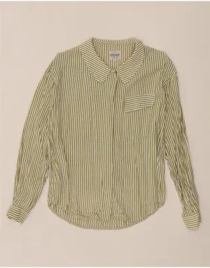 Street Fashion BENETTON Womens Shirt IT 46 Large Green Pinstripe