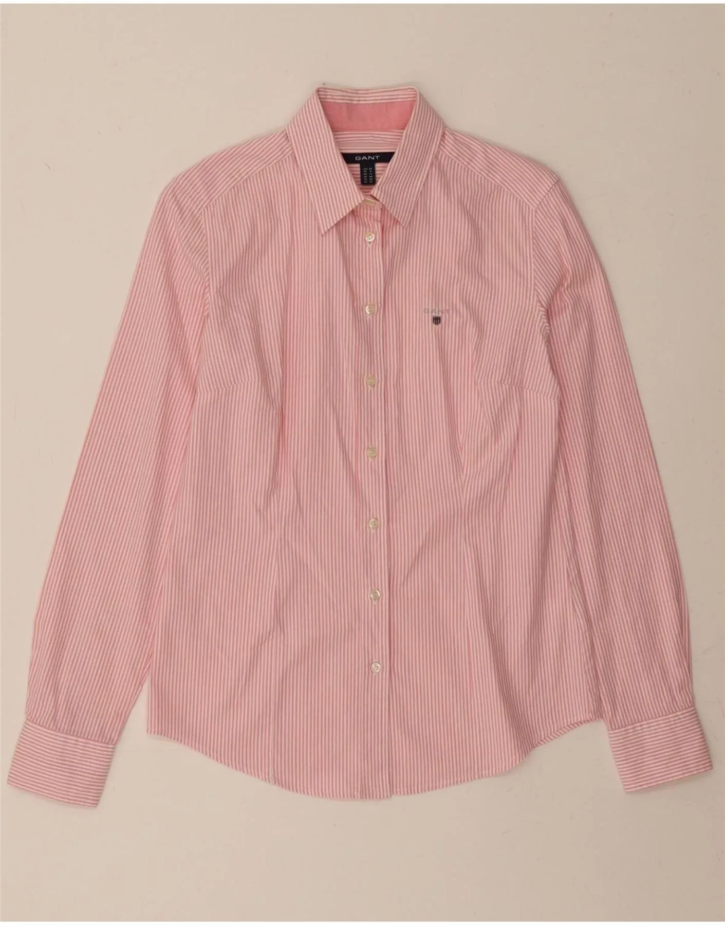 Contemporary Design GANT Womens Shirt UK 12 Medium Pink Pinstripe Cotton