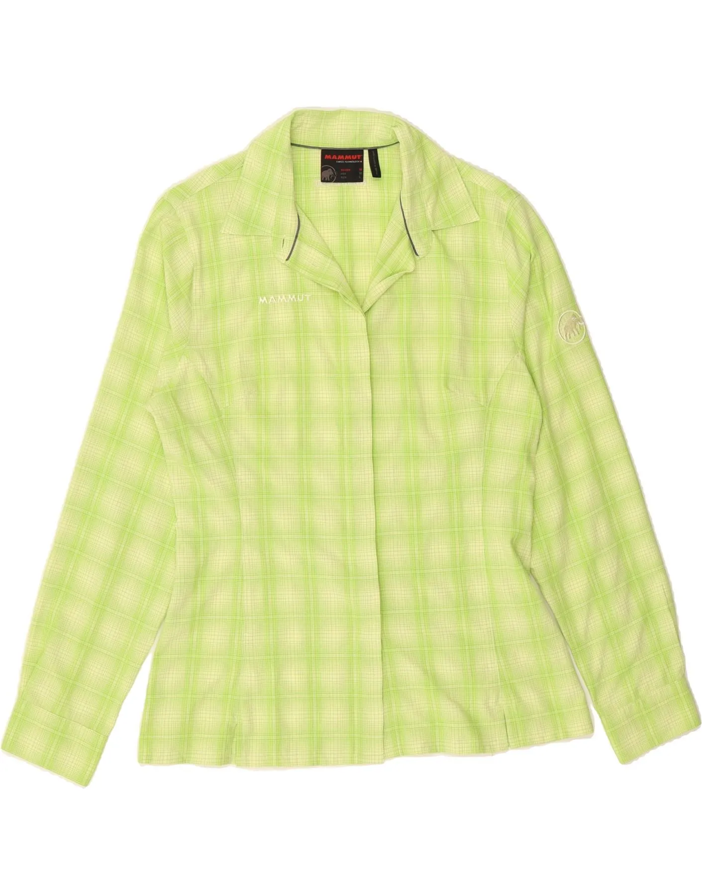 Outerwear Companion Seasonal Collection MAMMUT Womens Shirt UK 14 Medium Green Check Polyamide