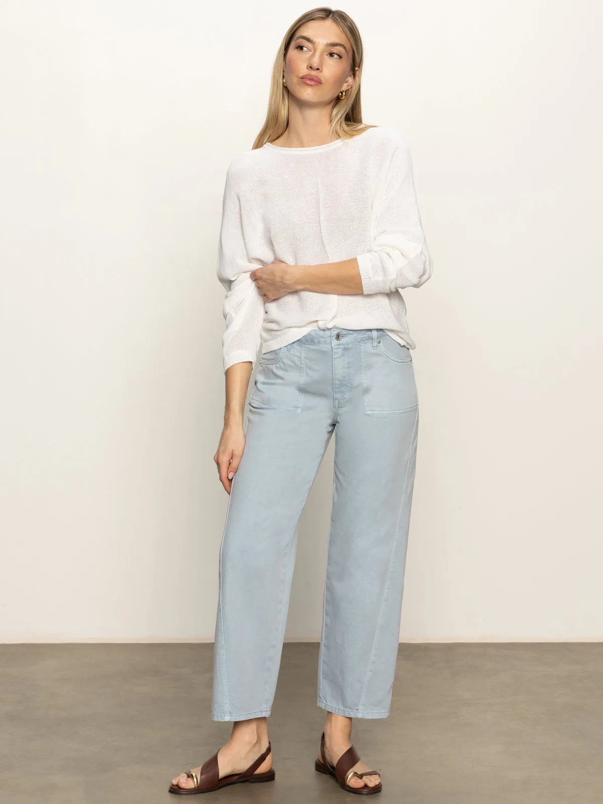 Moisture Management Versatile Fashion District Column Standard Rise Ankle Jeans Blue Mirage