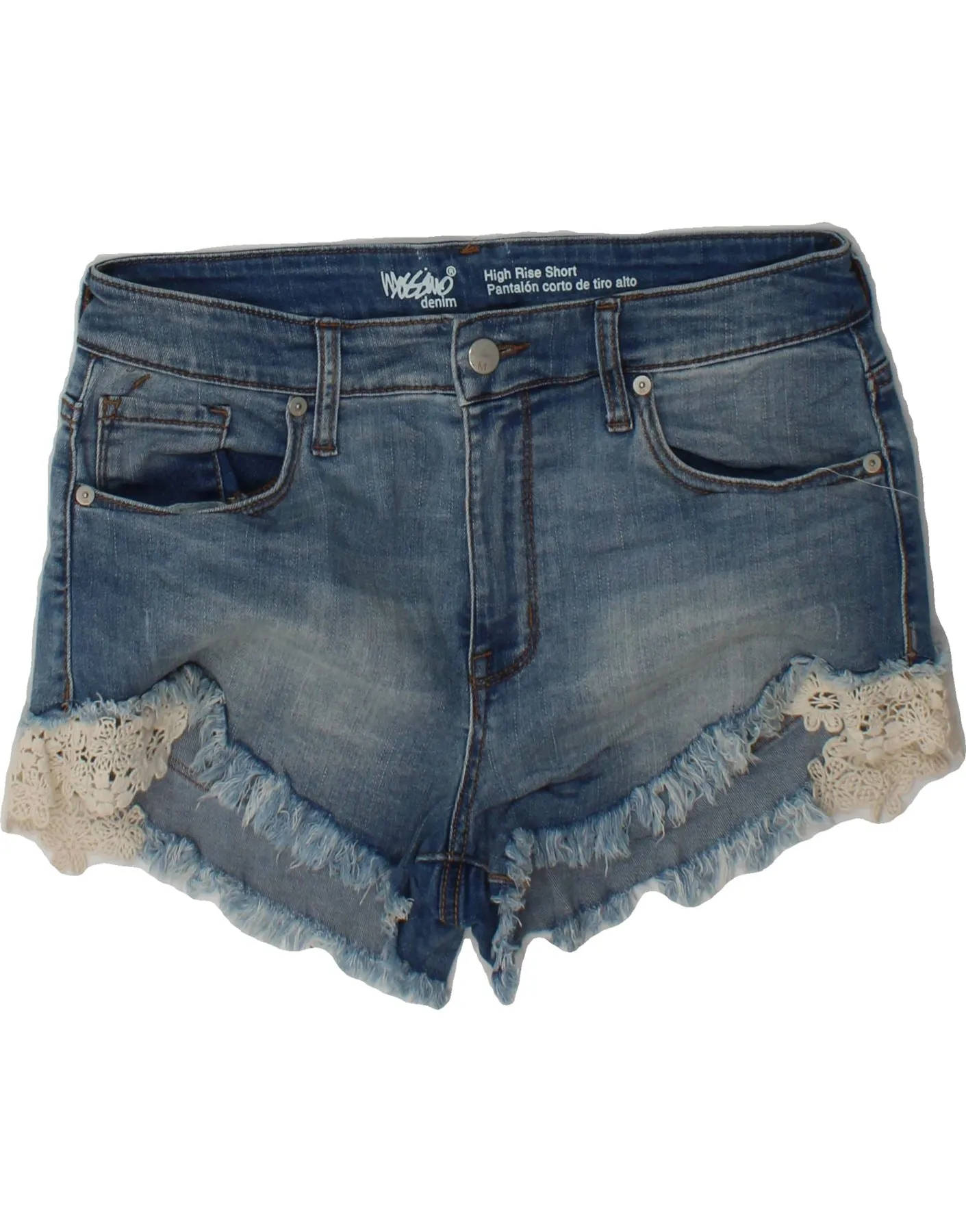 Mature Elegance MOSSIMO Womens Super Strech High Rise Denim Shorts US 10 Large W34 L2 Blue