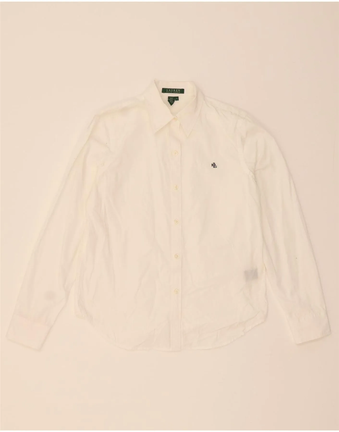 All-Weather Ready Organic Cotton RALPH LAUREN Womens Shirt UK 10 Small White Cotton