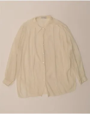 High-End Look VINTAGE Womens Shirt Blouse UK 18 XL Off White Acetate