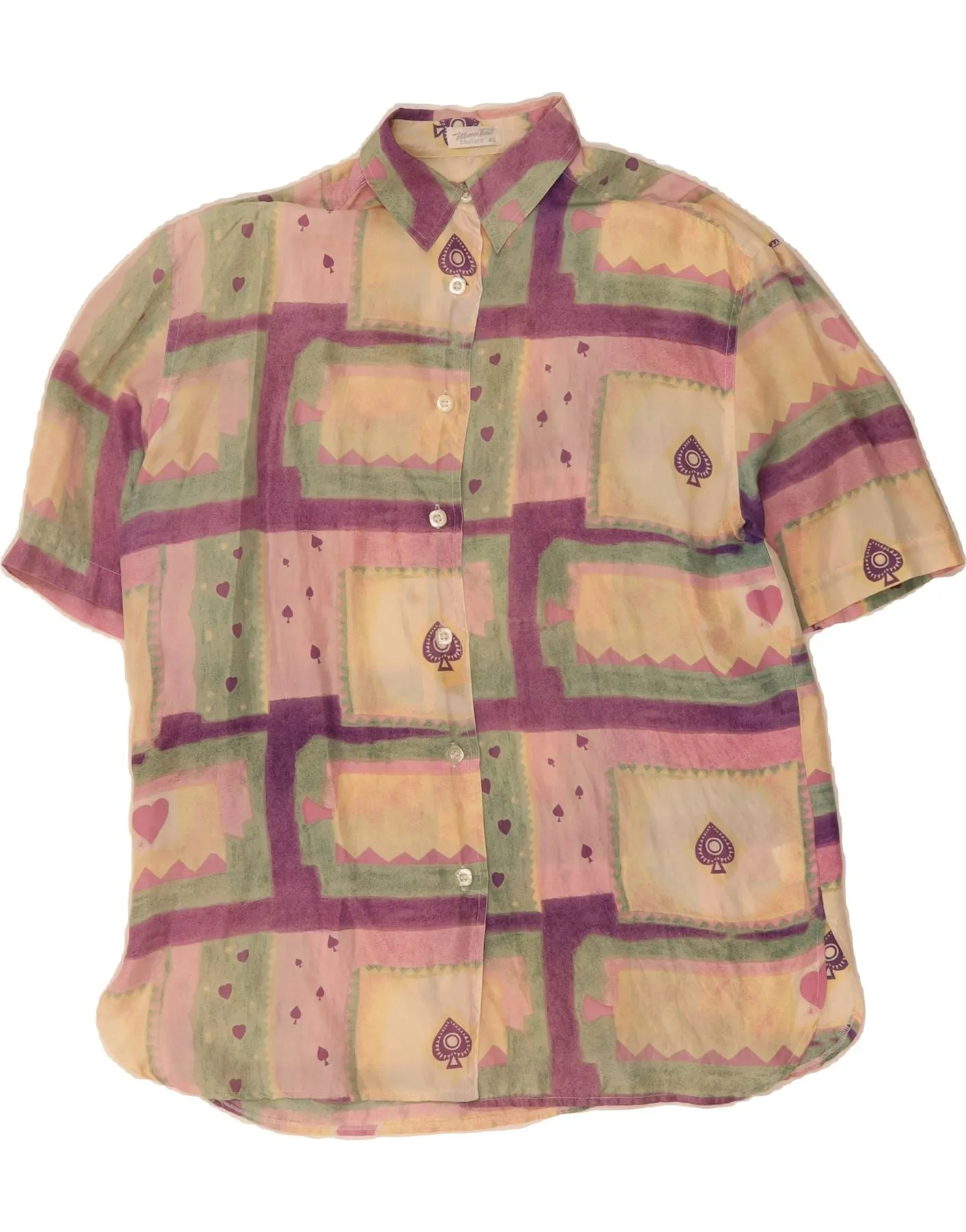 Patterned Texture Trendy Outfit MARCO PECCI Womens Shirt Dress EU 40 Medium Multicoloured Patchwork