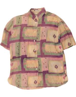 Patterned Texture Trendy Outfit MARCO PECCI Womens Shirt Dress EU 40 Medium Multicoloured Patchwork