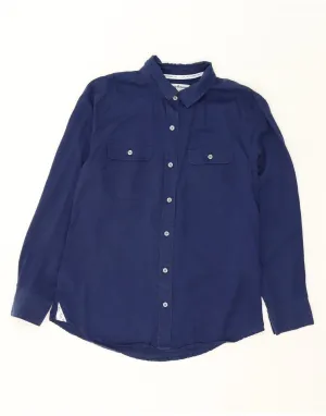 TOMMY BAHAMA Womens Shirt UK 14 Medium Navy Blue Lyocell Must-Have Item