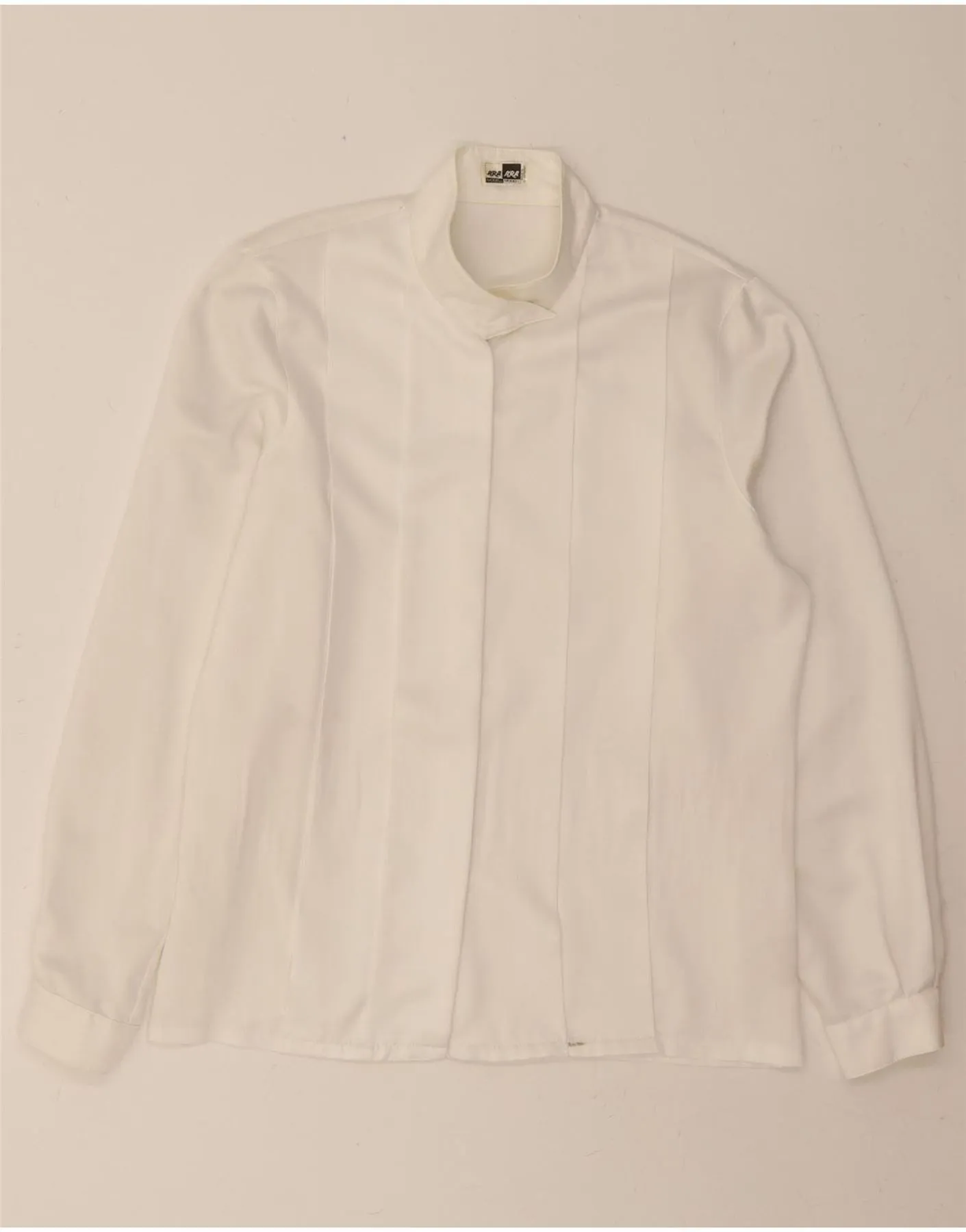 Patterned Design Thermoregulating Fabric ARA Womens Shirt Blouse EU 40 Medium White Acetate