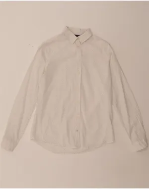 MASSIMO DUTTI Womens Shirt EU 34 2XS White Spotted Cotton Moisture Management Tech Gym Appropriate