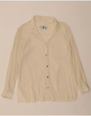 Reinforced Buttonholes VINTAGE Womens Shirt Blouse IT 44 Medium Beige Silk