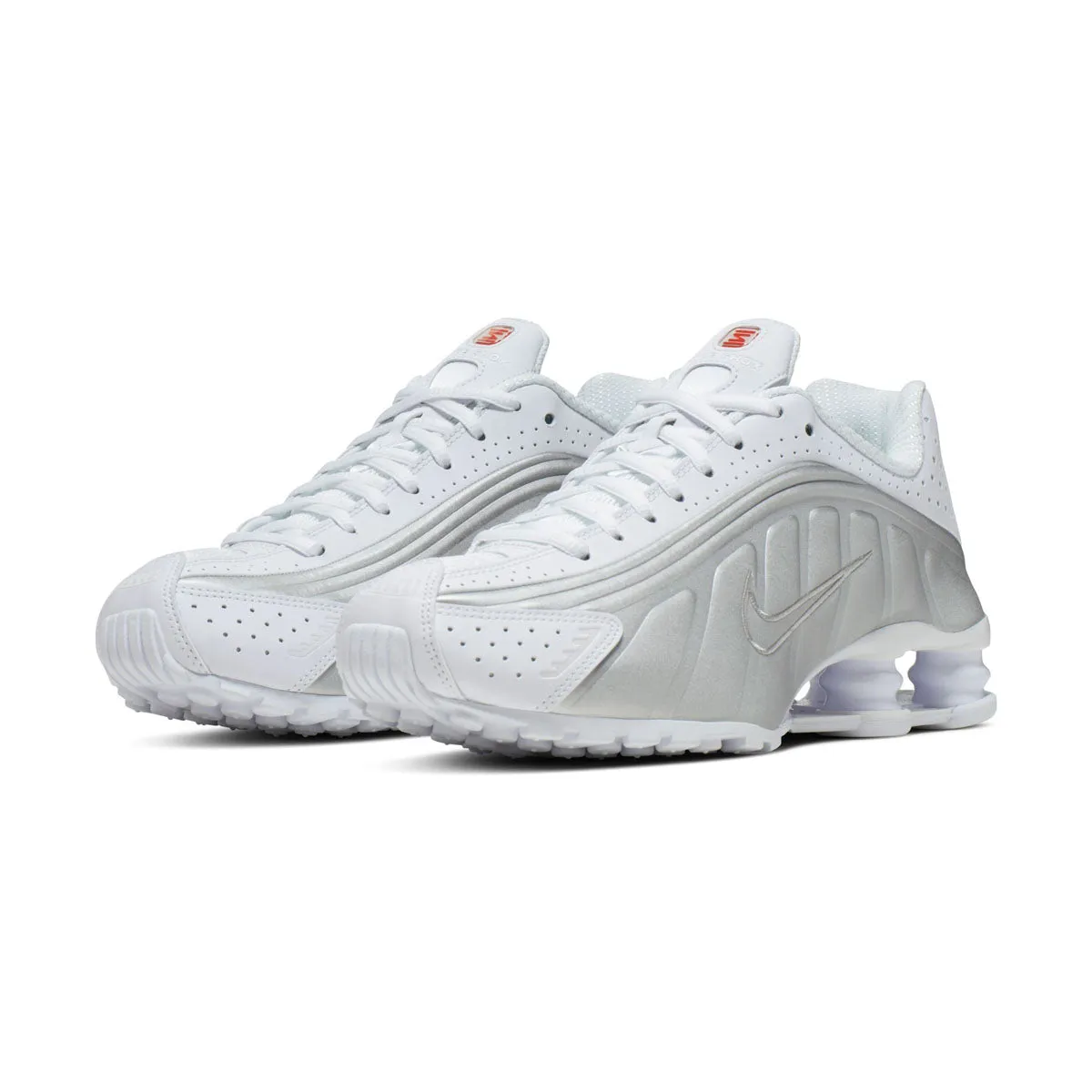 running for community events Gel Insert System Nike Shox R4 'White Metallic Silver' Women's Shoes